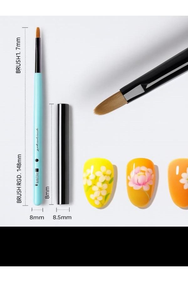 Profesyonel Oval Flat Nail Art Fırçası – Ombre Geçiş, Jel Uygulama ve Geniş Alanlar İçin